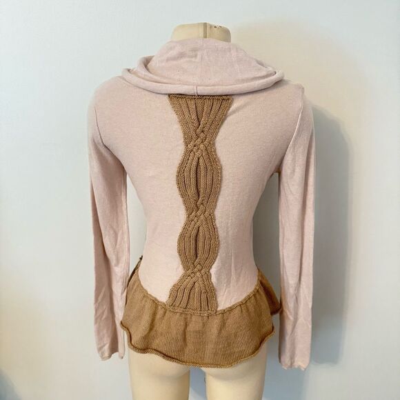 Moth x Anthropologie Cowl Neck Peplum Sweater w Ruffle Knit Accents Size Small - Picture 6 of 8